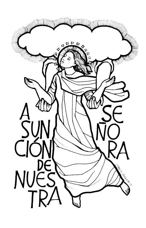 LA ASUNCIÓN DE LA VIRGEN: Dibujos para colorear