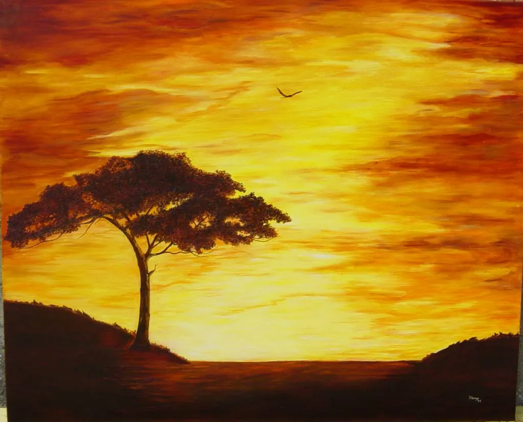 Atardecer en África Ignacia Sánchez Díaz - Artelista.