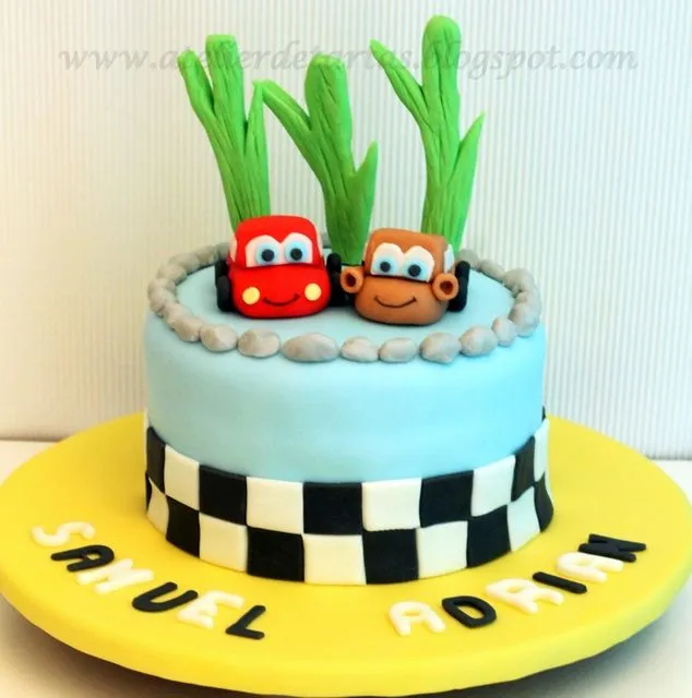 Atelier de Tartas: Tarta Fondant Cumpleaños Rayo Mcqueen