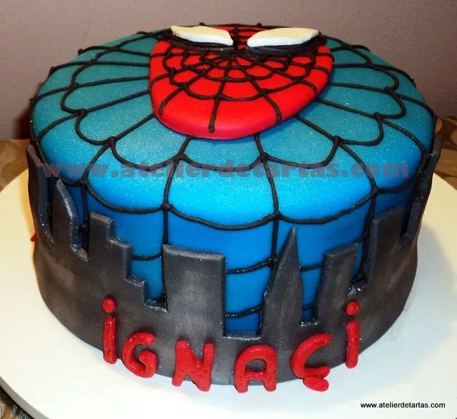 Atelier de Tartas: Tarta Fondant Cumpleaños Spiderman