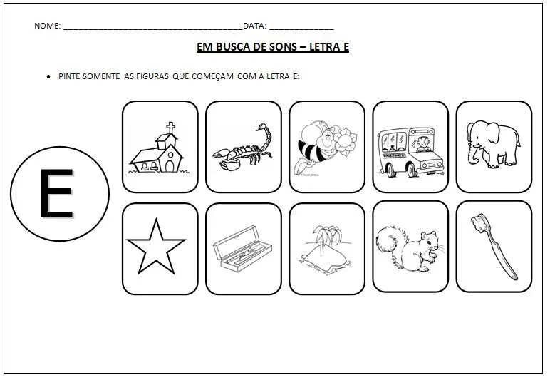 Em busca de sons - Atividade - Atividades de Alfabetização