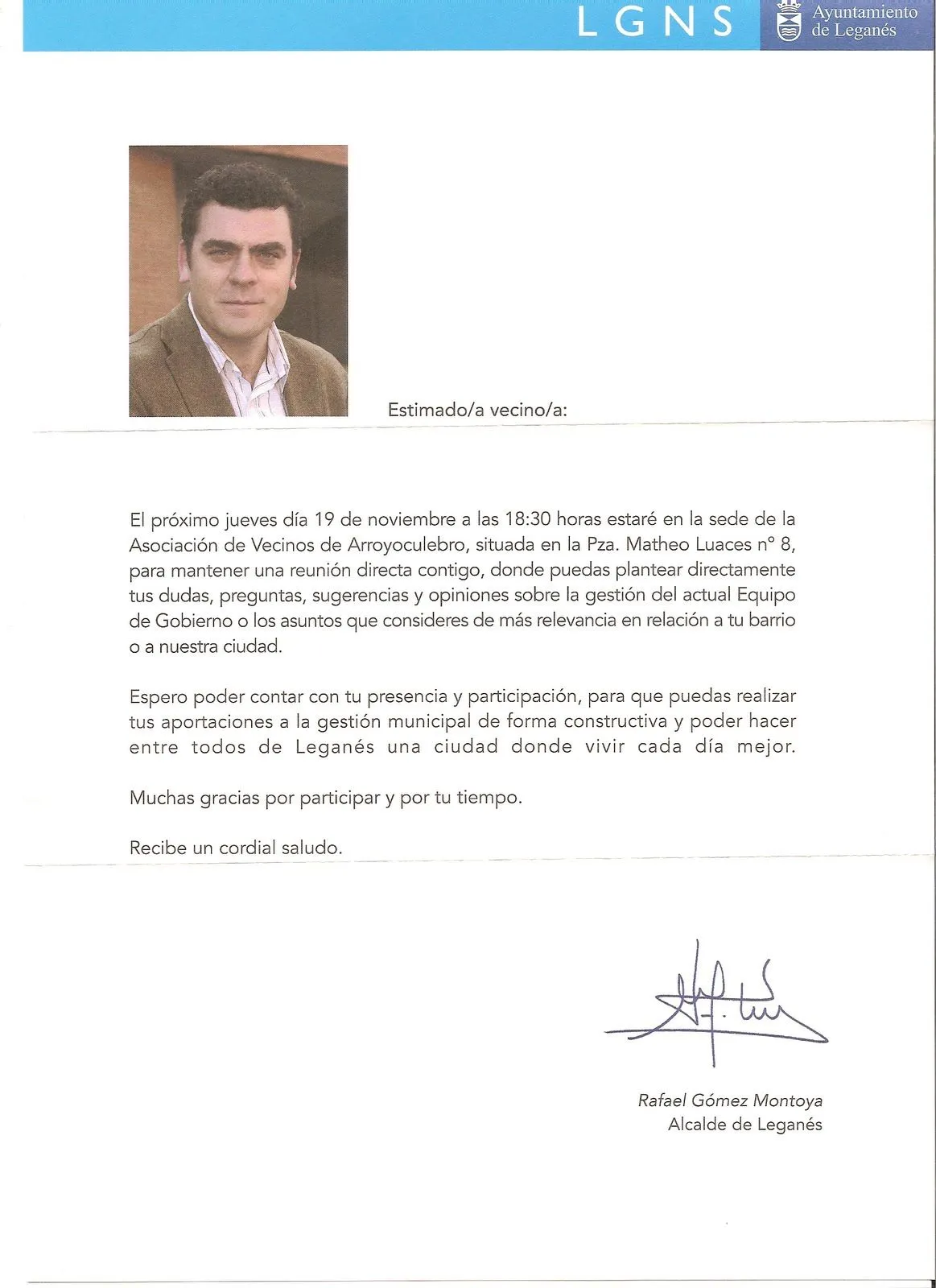 Atizando la lumbre: El Alcalde ha vuelto a escribirme... a tiempo