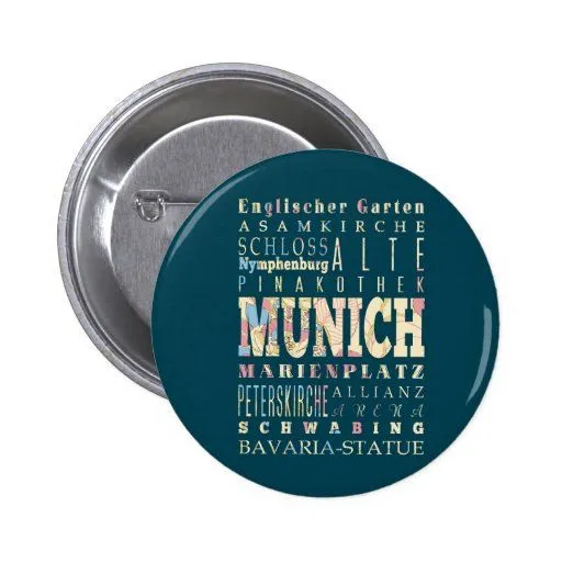 Atracciones y lugares famosos de Munich, Alemania Pin Redondo 5 Cm ...