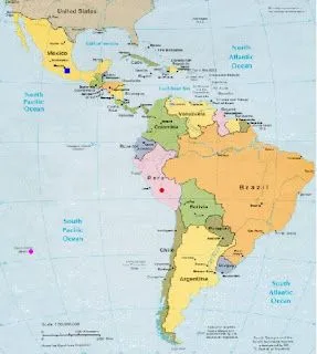 Atracciónes turísticas de Latinoamérica: Mapa de Latinoamérica