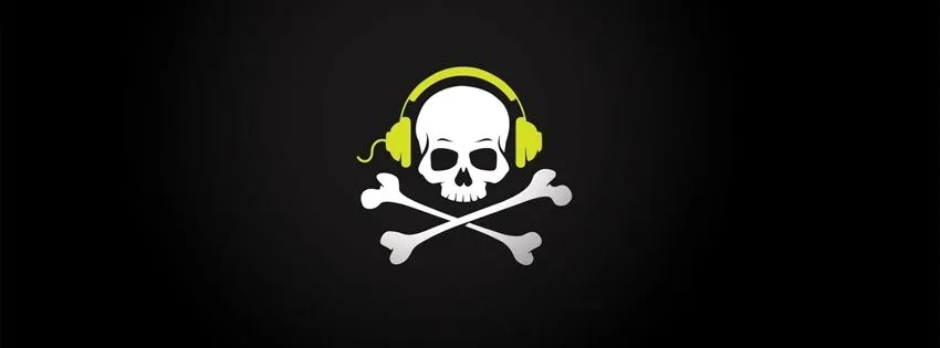 Portada para facebook de Calavera dj audifonos