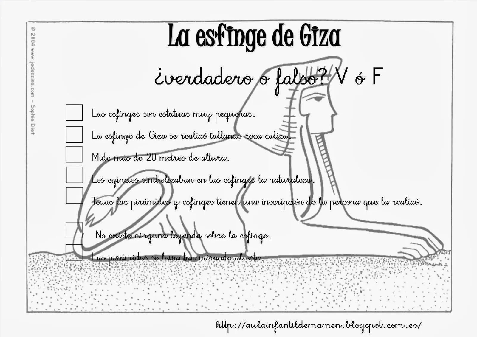 Aula de Infantil, 1º y 2º de Primaria de Viguera: La esfinge de Giza