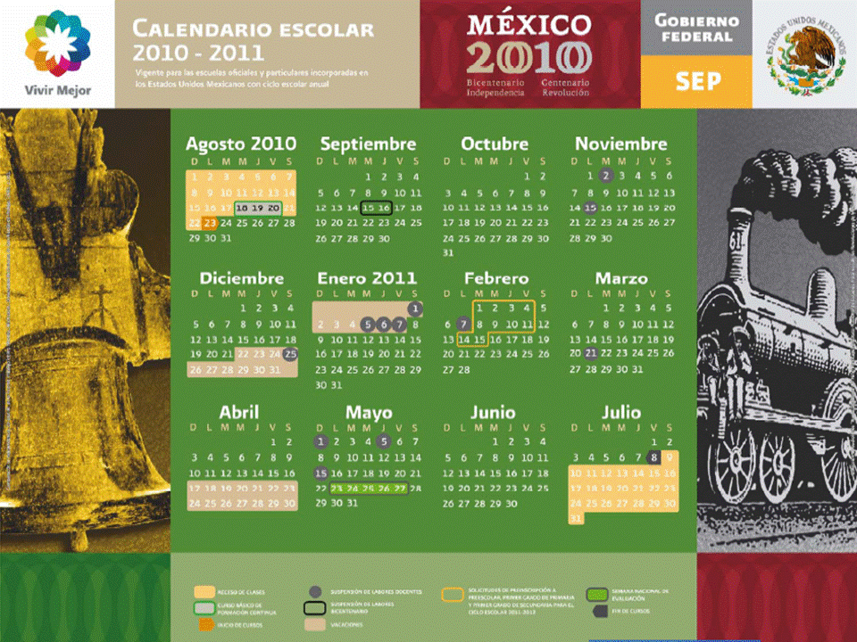 AULA DE MEDIOS: CALENDARIO ESCOLAR 2010-2011 EN MEXICO