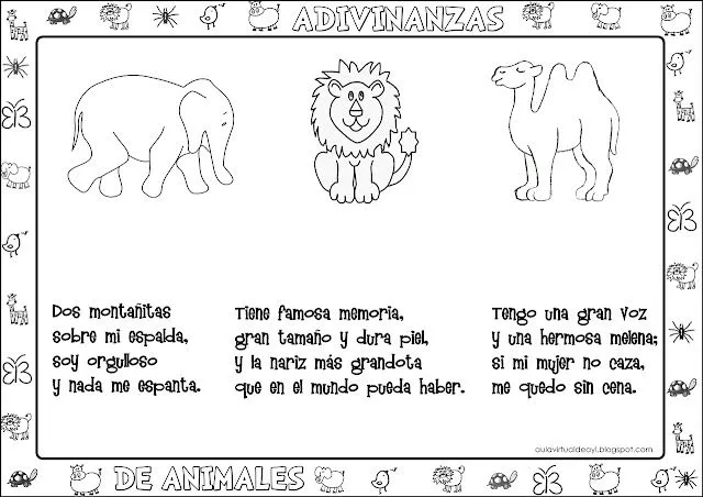 Aula virtual de audición y lenguaje: Adivinanzas de animales