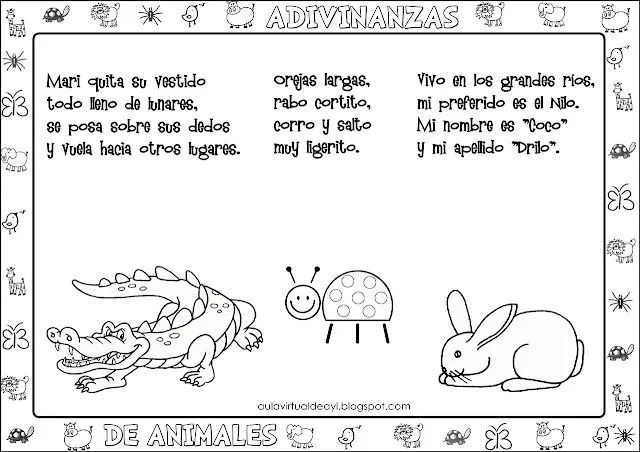 Aula virtual de audición y lenguaje: Adivinanzas de animales