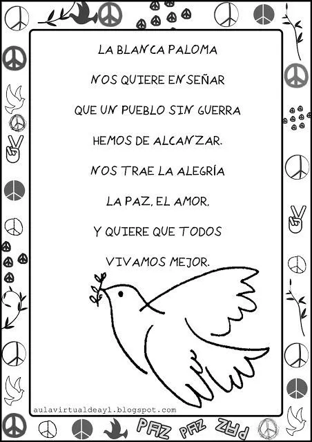 Aula virtual de audición y lenguaje: Poemas de la PAZ | paz ...