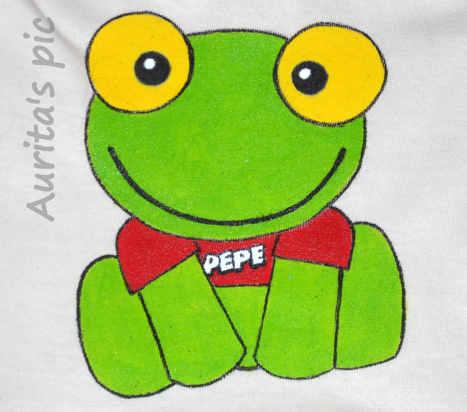 AURITA: Sapo Pepe. Vestido de nena pintado a mano,