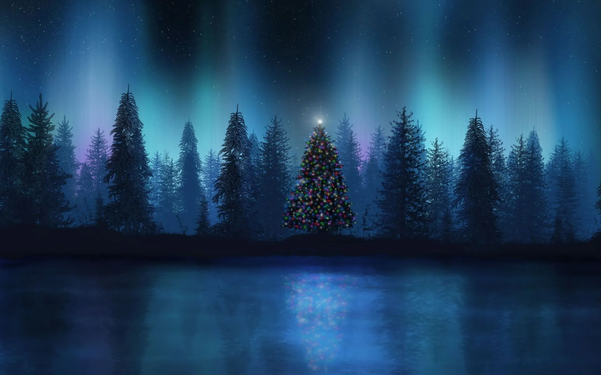 Aurora Boreal en Navidad. - Wallpapers - Wallpapers