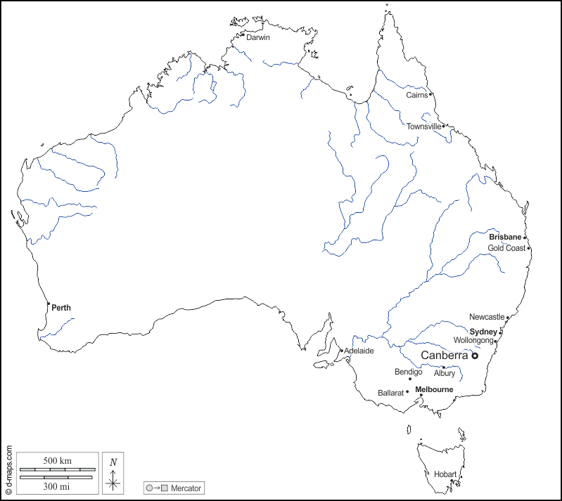 Australia: Mapa gratuito, mapa mudo gratuito, mapa en blanco ...