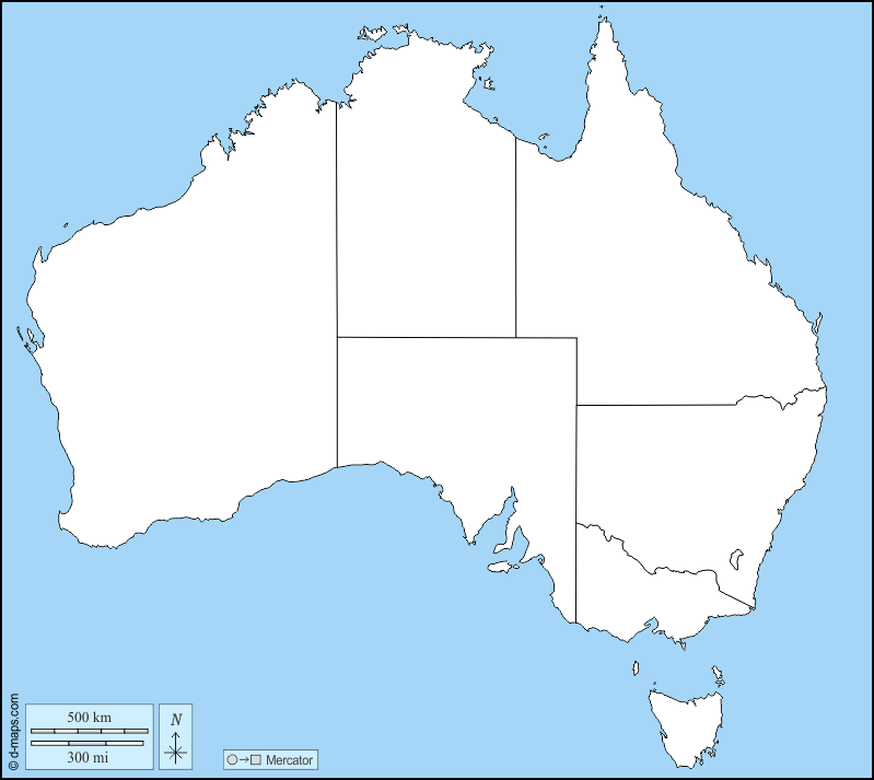 Australia: Mapa gratuito, mapa mudo gratuito, mapa en blanco ...