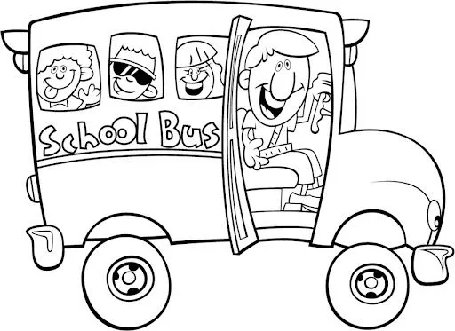 Auto Bus Escolar para pintar ~ Dibujos para Colorear Infantil