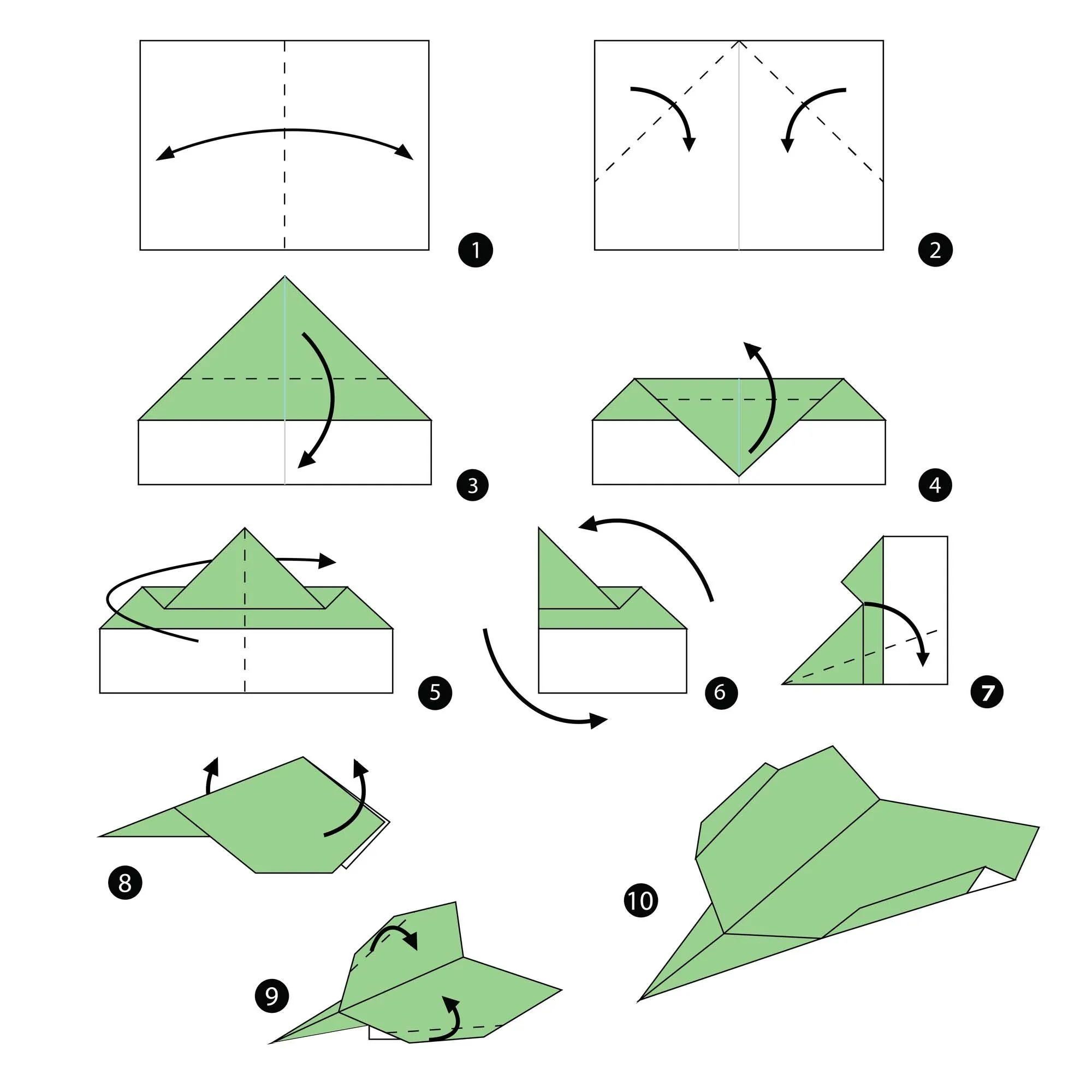 Cómo hacer un avión de papel que vuele mucho tiempo + 10 plantillas