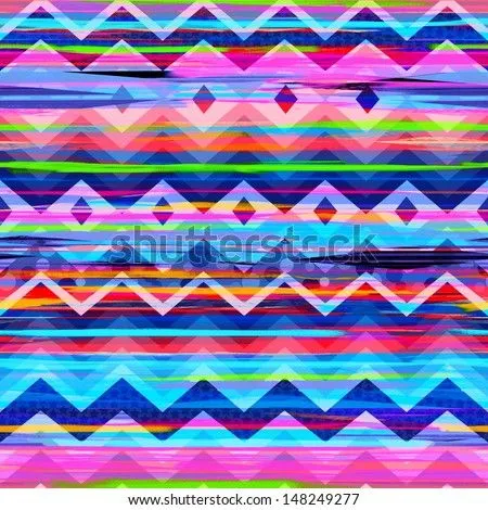 Awesome Tribal Stripes ~ Seamless Background Imagen de archivo ...