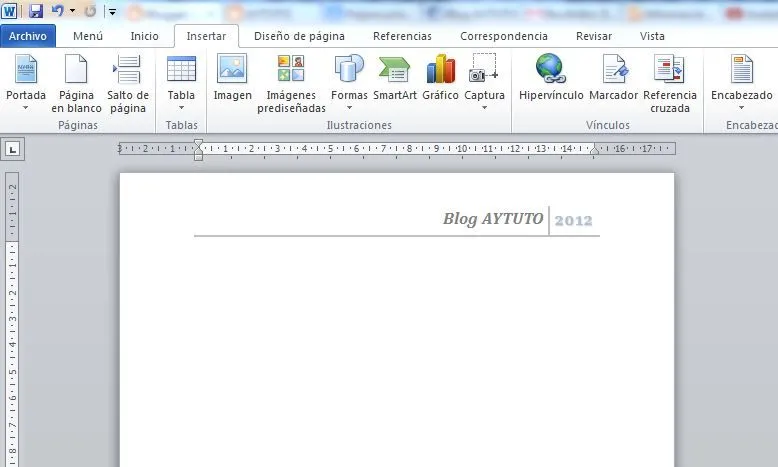 AYTUTO: Insertar encabezado o pie de página en WORD