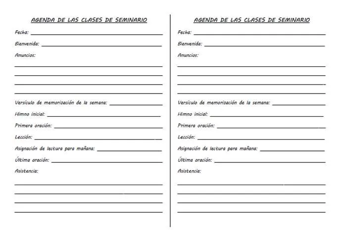 Una ayuda idónea: Agenda para las clases de Seminario