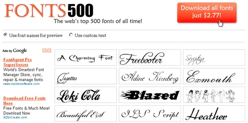 Ayuda para Tu Web y Blog: Fonts500 : Descargar fuentes gratis