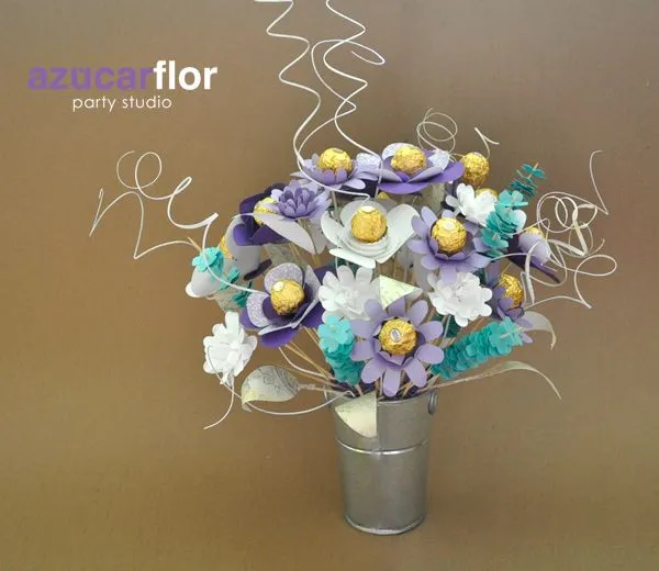 AZUCAR FLOR party studio: Arreglo de Flores con chocolates