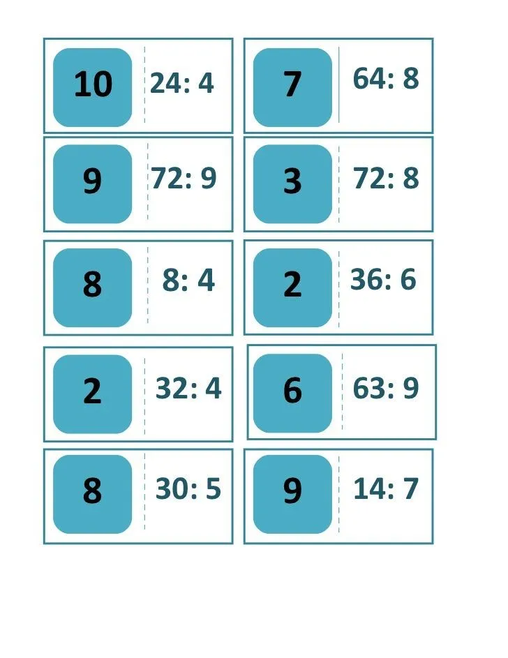 Azul domino matematico. (