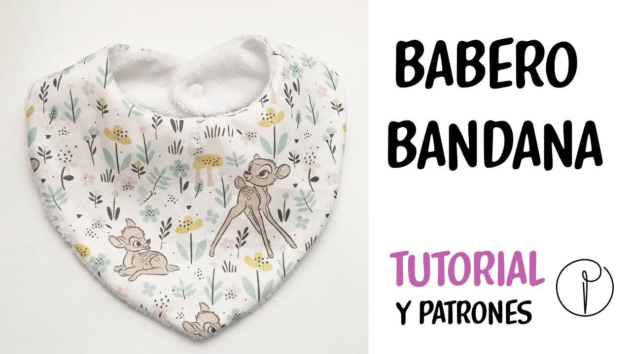 Cómo hacer Babero tipo Bandana: paso a paso. Patrón gratis - YouTube