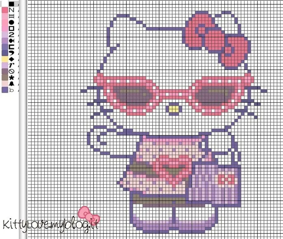 baberos punto cruz hello kitty (3) | Aprender manualidades es ...