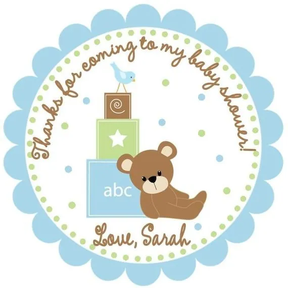 Baby Bear Baby Shower Favor Tags by CustomParty4U on Etsy