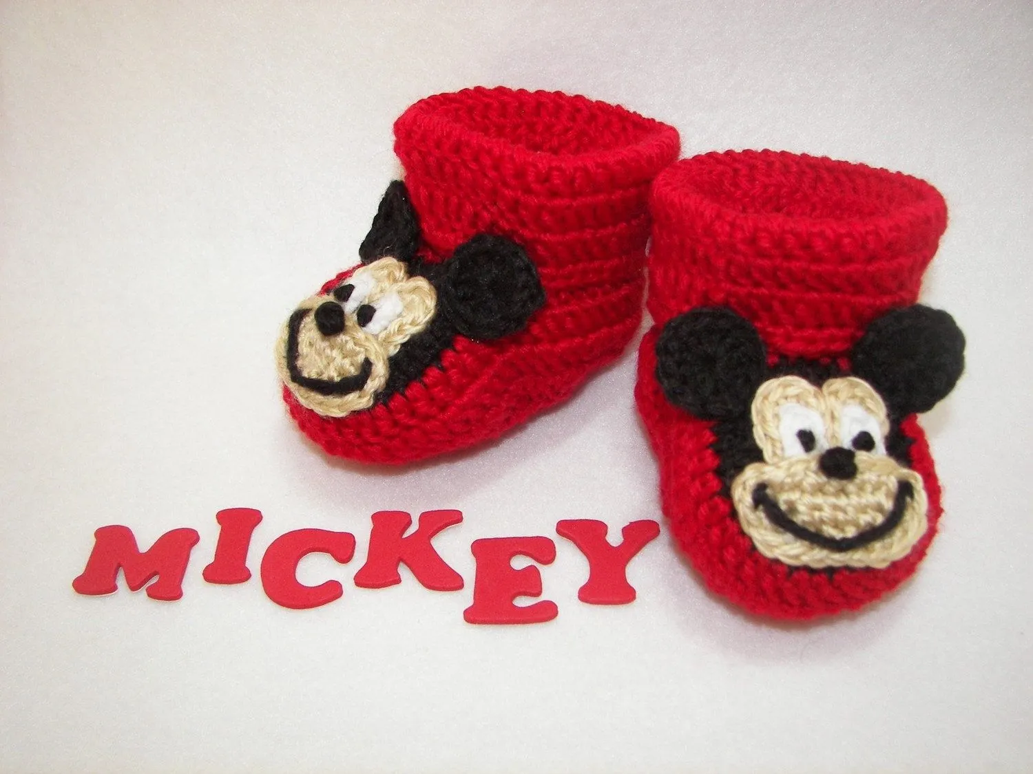 Baby Booties Mickey Mouse NB to 6 Months by pitterpatterbabygift