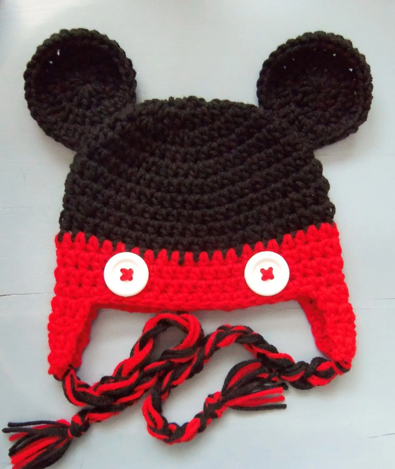 Baby Boy Crochet Mickey Mouse Beanie Hat SIZE by wadamska on Etsy