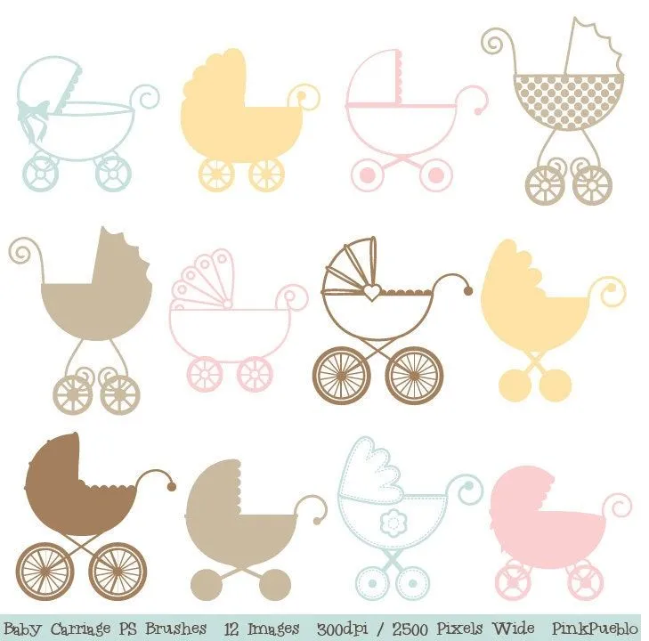 Baby Carriage Photoshop Brushes Stroller Pram by PinkPueblo