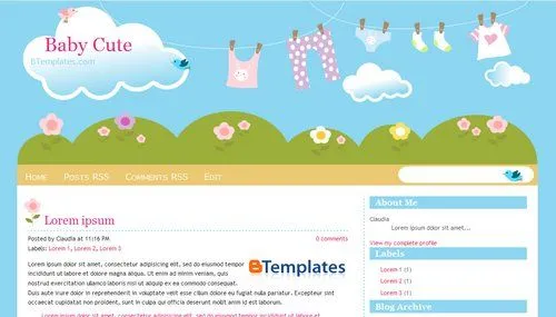 Baby Cute Blogger template - BTemplates