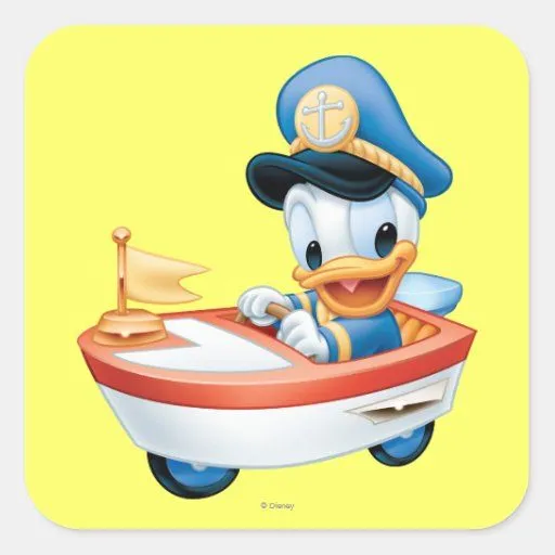 Baby Donald in Boat Stickers from Zazzle.