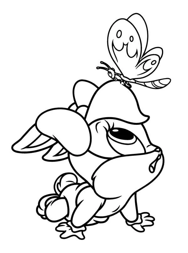 Baby Lola and a Butterfly in Baby Looney Tunes Coloring Page ...