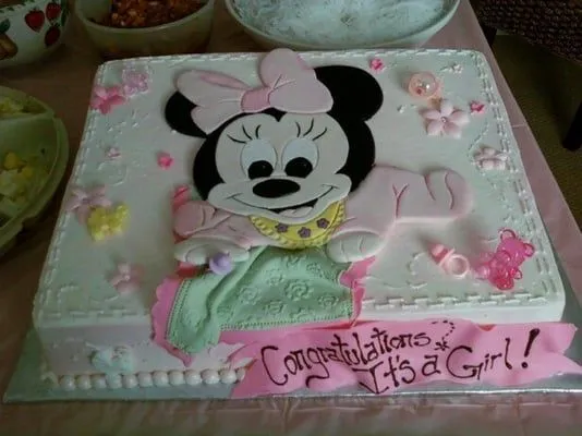 Baby Minnie Mouse baby shower cake | Yelp