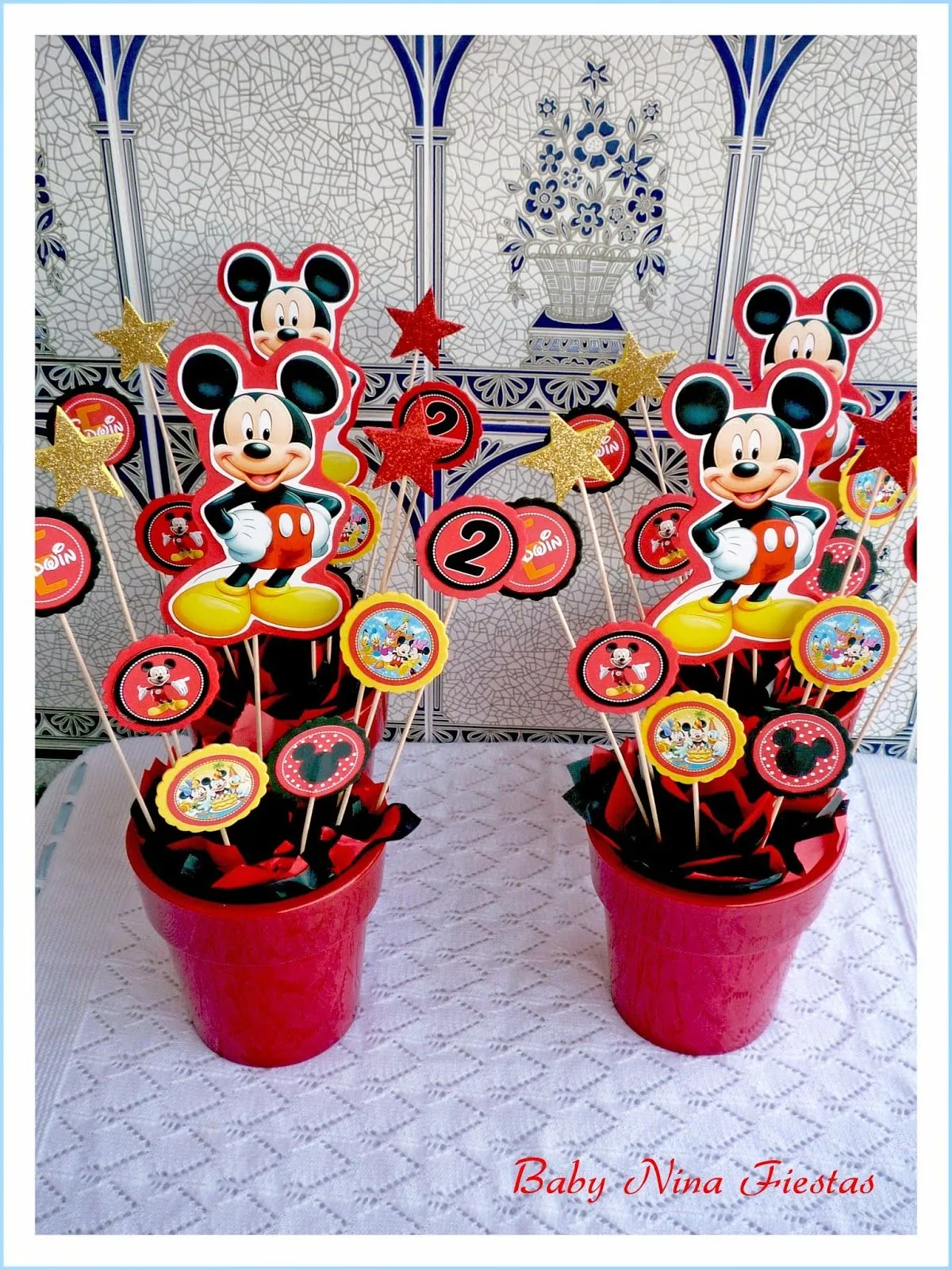 Baby Nina Fiestas: Centros de mesa y piñata para la fiesta Mickey ...