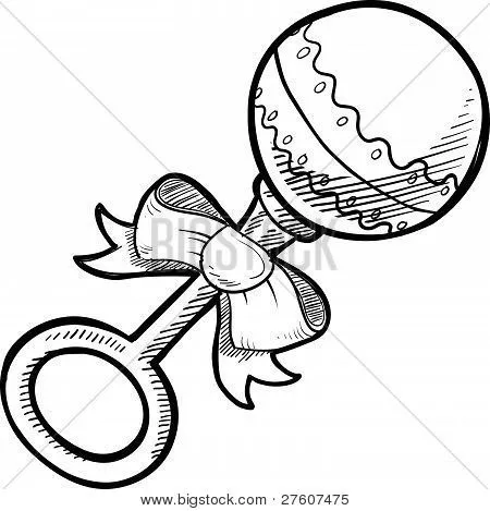 Baby rattle sketch Stock Vector & Stock Photos | Bigstock