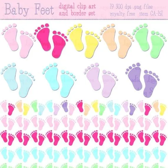 baby shower clip art & borders baby feet by LaurelingStudios