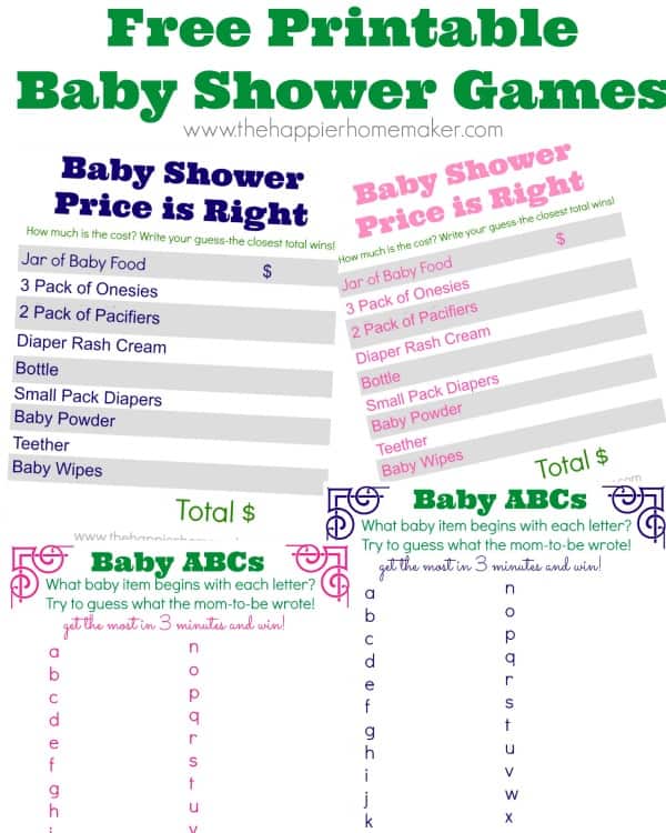 Baby Shower Game Printables and a Virtual Baby Shower! | The ...