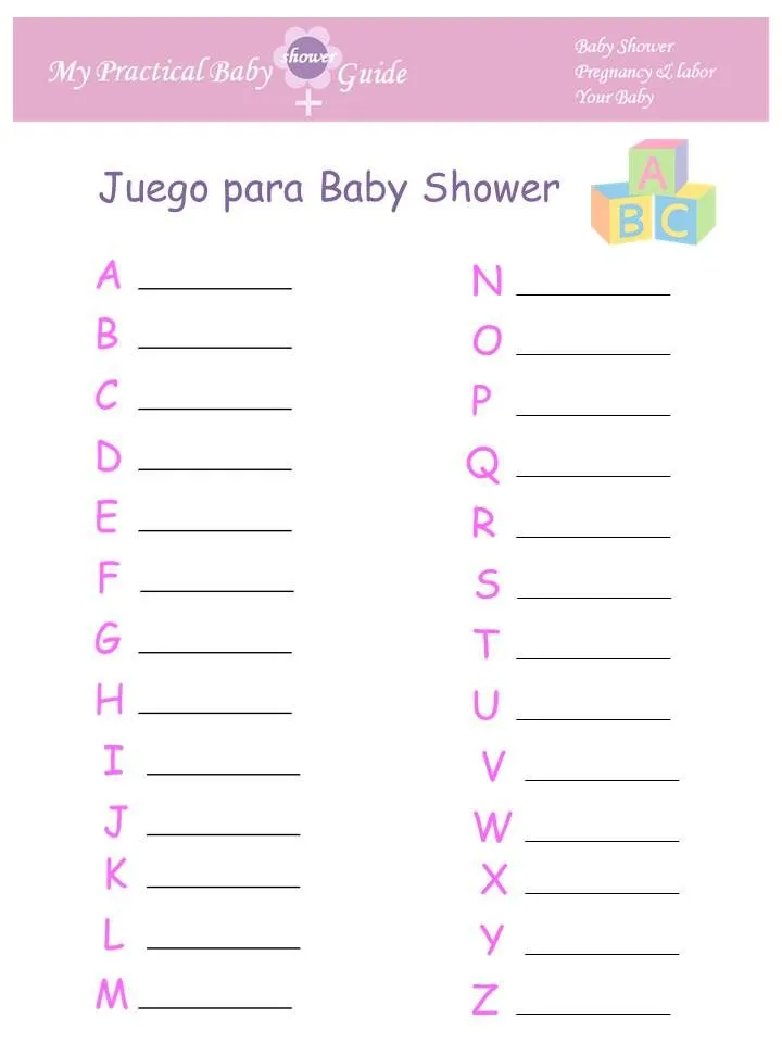 Baby Shower Games in Spanish - My Practical Baby Shower Guide