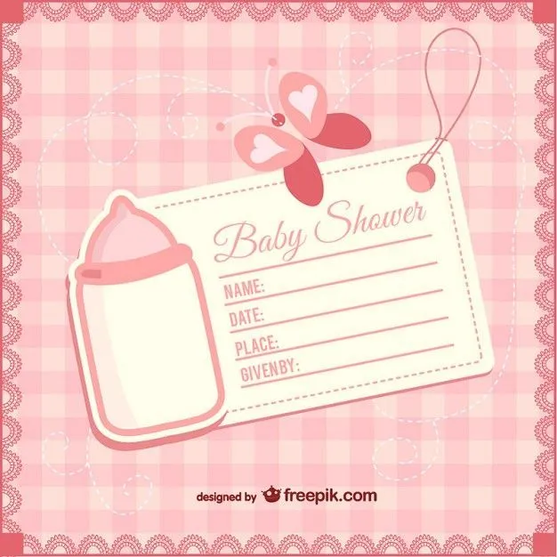 Baby shower girly - Freepik.com-Invitations-pin-11 | Decorative ...