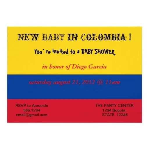 Baby Shower Invitation with Flag of Colombia from Zazzle.