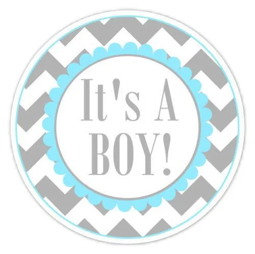 Baby Shower Labels Chevron It's A Boy Stickers by delightdesignbiz ...