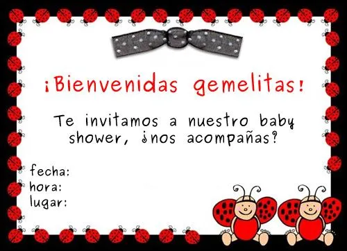 invitaciones para BS de gemelos...