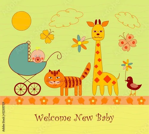 Baby shower or arrival card © pankinlena #32301759 - Ver portfolio