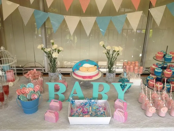 Baby Shower Unknown Gender Pink / Blue | Baby shower ideas | Pinterest