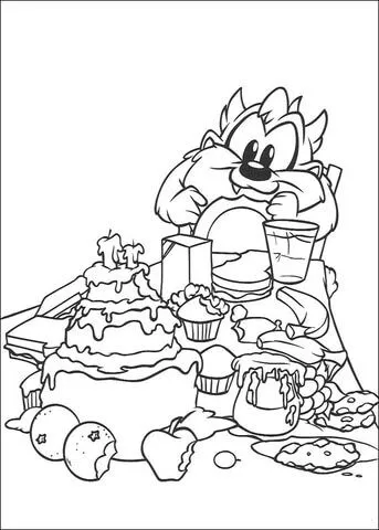 Baby Tazmania coloring page | Super Coloring