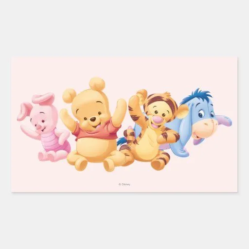 Baby Winnie the Pooh & Friends Rectangle Stickers from Zazzle.