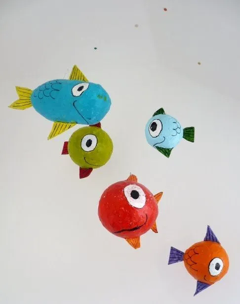 babyproductos: Peces de papel maché